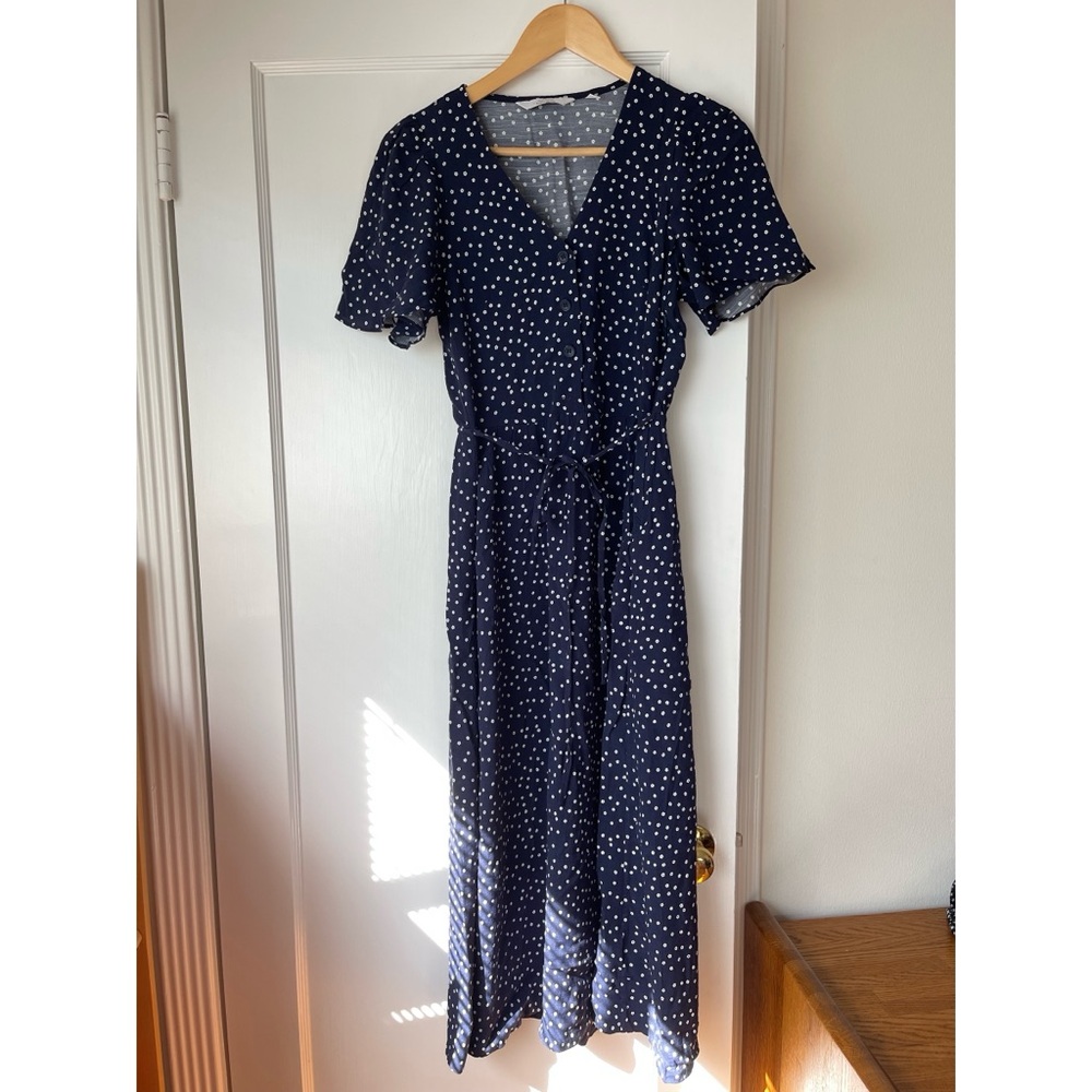 Flutter-Sleeve Midi Dress